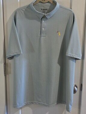 Local Boy Outfitters Striped Performance Polo Shirt Size XXL - Green & White